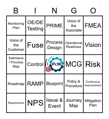 PcM Town Hall Bingo Card