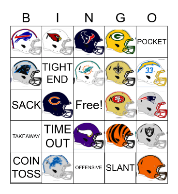 PRO FOOTBALL BINGO Card