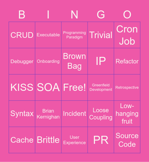 TiffTiffByte's Computer Science v2 Bingo Card