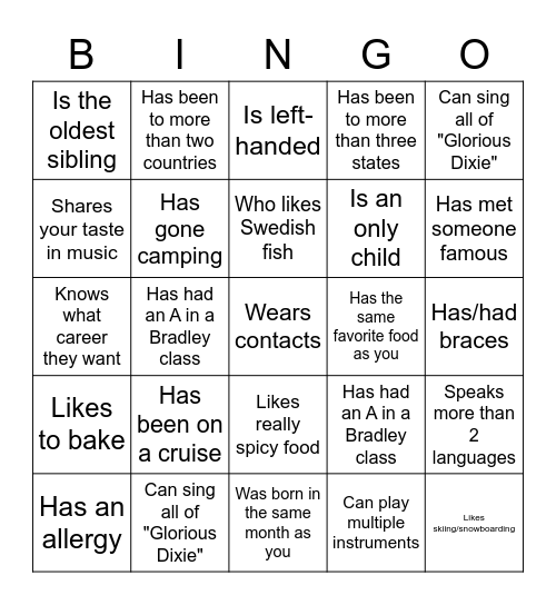 Icebreaker Bingo: Find Someone Who Bingo Card