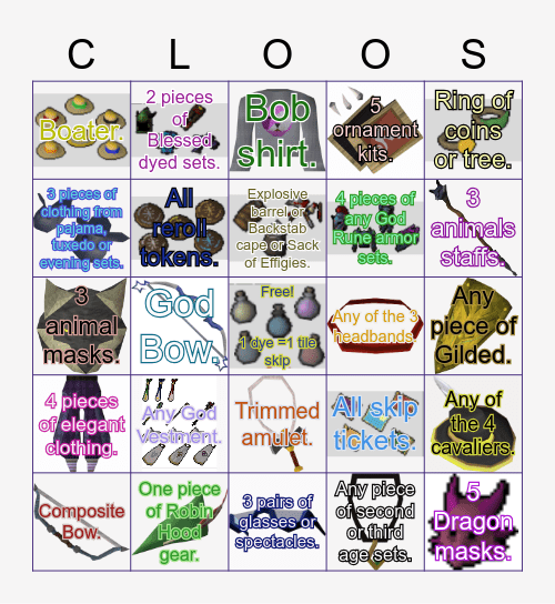 Cloo Banoodlers! Bingo Card