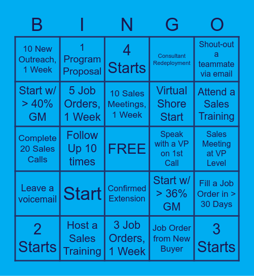 Entelligence Sales Bingo Card