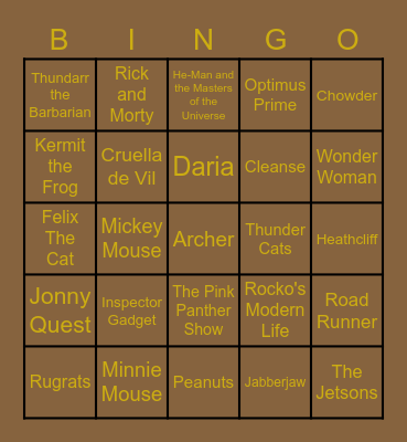 CaliVada Bingo Card