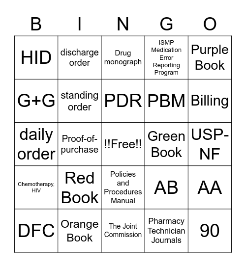 References! Bingo Card