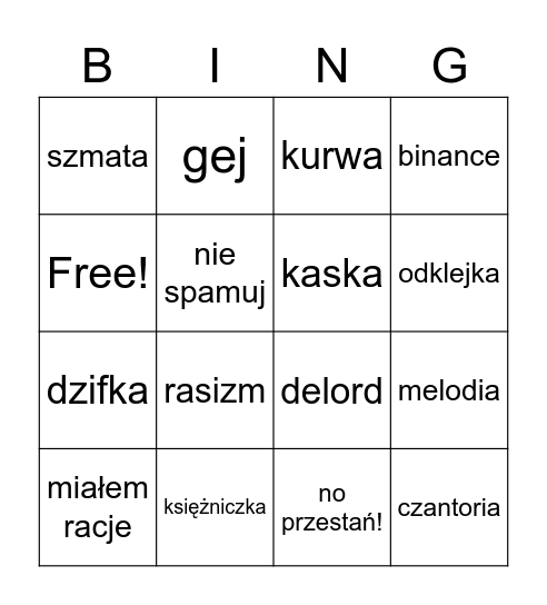 Khamires bingo Card