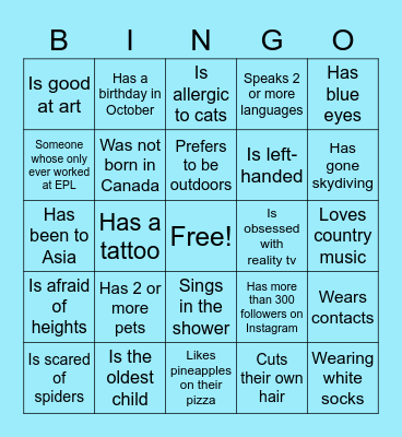 LON/MCN TEAM BINGO Card