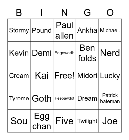 Ptsmp bingo Card