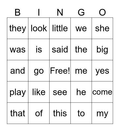 sight-words-bingo-card