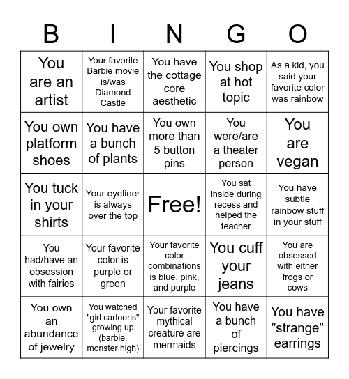 How Gay Are You Bingo Card