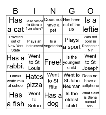 ADVISORY Bingo Card
