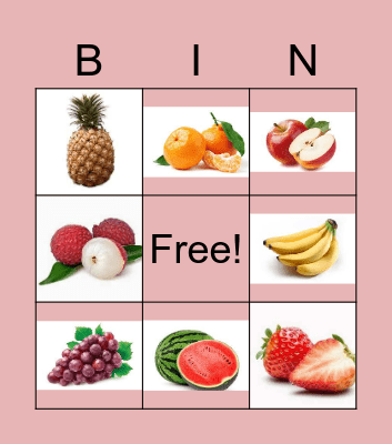 Fruit BINGO Card