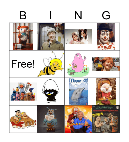 Kinder TV Tunes Bingo Card