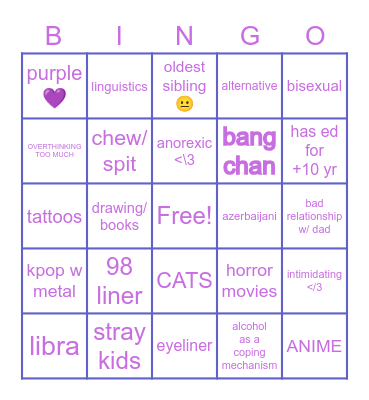 edith’s bingo !! Bingo Card