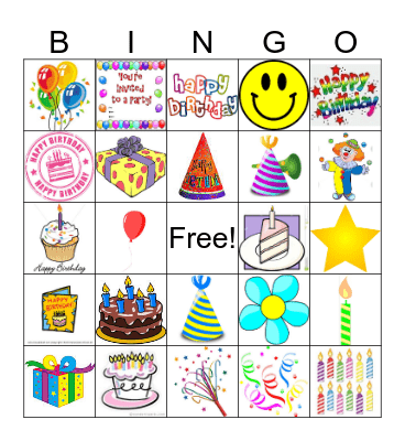 Birthday Bingo Card
