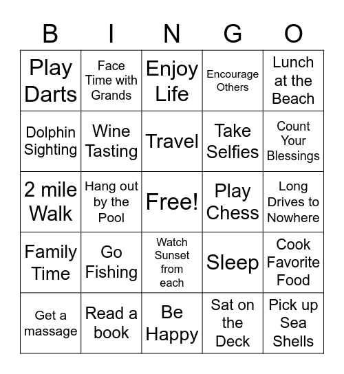 SAM'S RETIREMENT Bingo Card