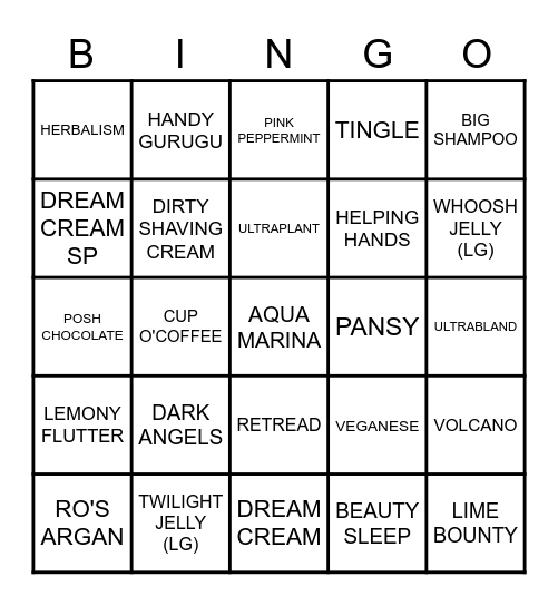 Bottom 25 Bingo Card