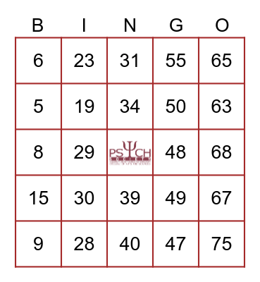 BINGOLICIOUS! Bingo Card