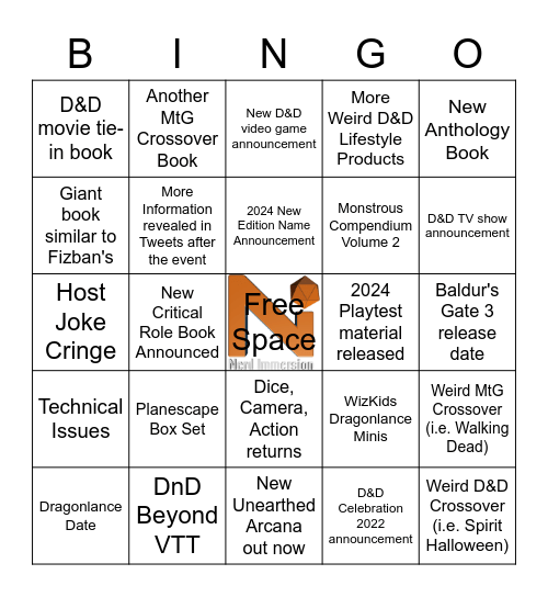 Wizards Presents Bingo Card Bingo Card