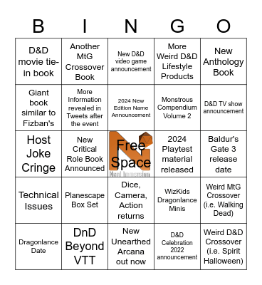 Wizards Presents Bingo Card Bingo Card