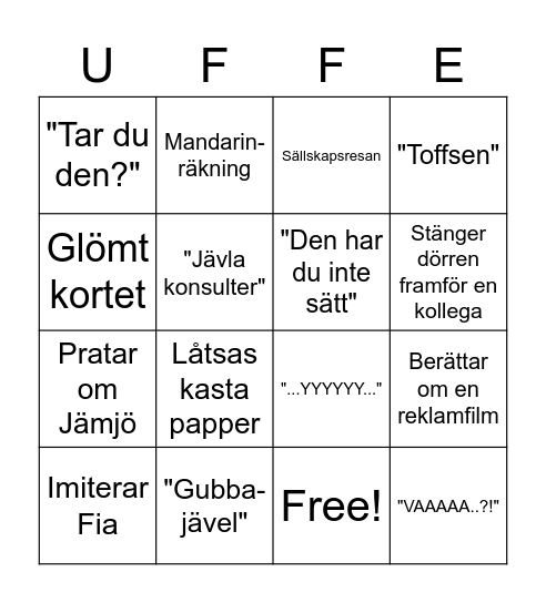 Uffe-Bingo Card
