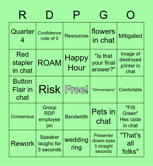RDPGO PI4 Day 3 Game 2 Bingo Card