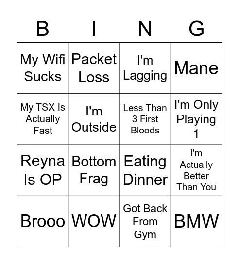 Saado Bingo Card