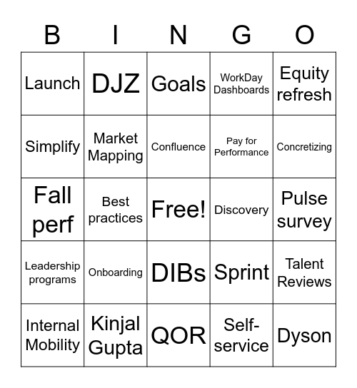 People Team All Hands: Sprint 9 Bingo Card