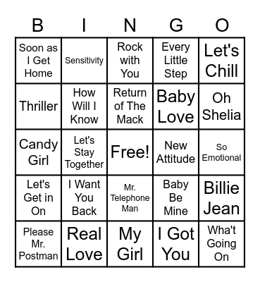 RNB BINGO Card