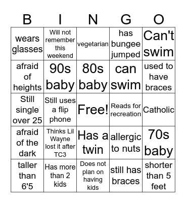 Blu Bingo Card