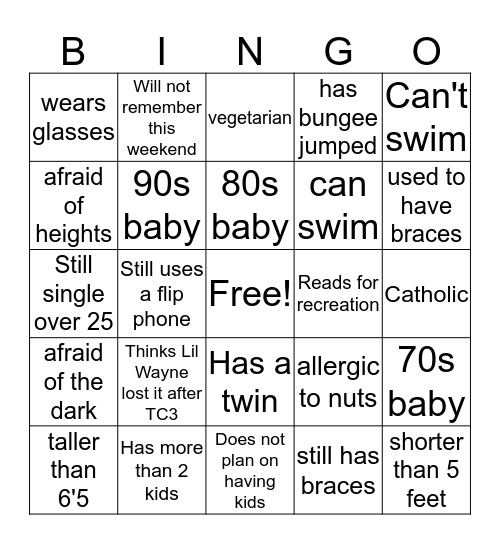 Blu Bingo Card