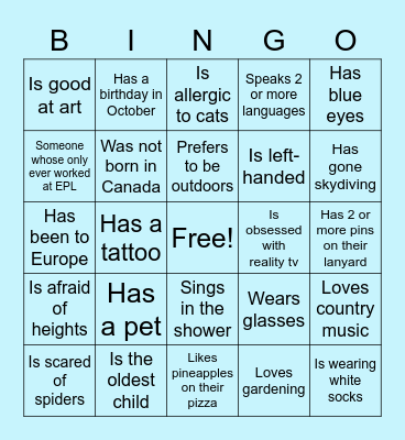 LON/MCN TEAM BINGO Card