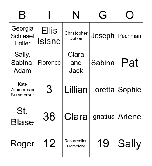 Ignatius Bingo Card