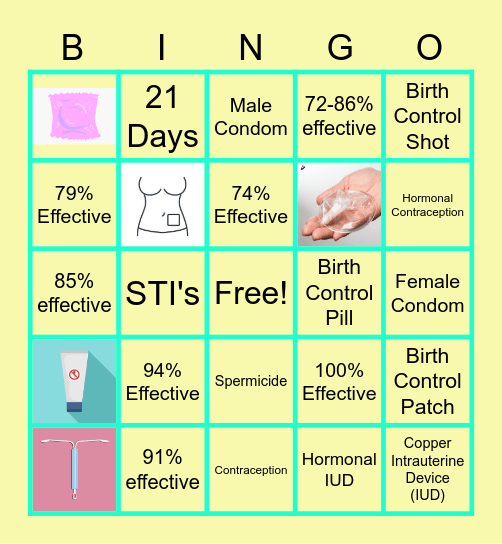Contraception Bingo Card