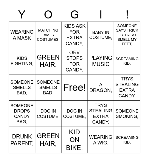 HALLOWEEN-GO BINGO Card