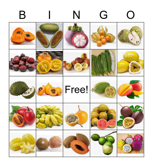 frutas de colombia Bingo Card
