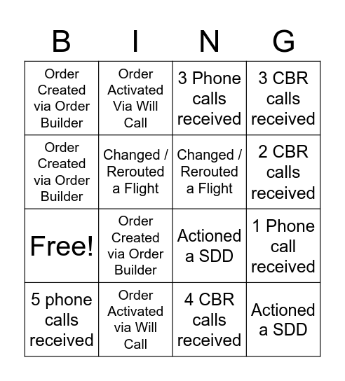 Werk that Board! Bingo Card