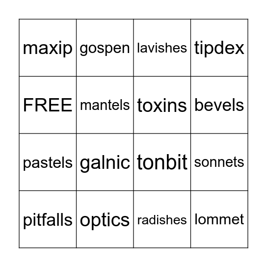 Substep 3.1 Suffix and Nonsense Bingo Card