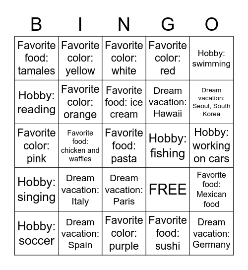 2A BINGO Card