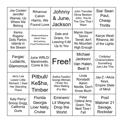Duos & Collaborations Bingo Card