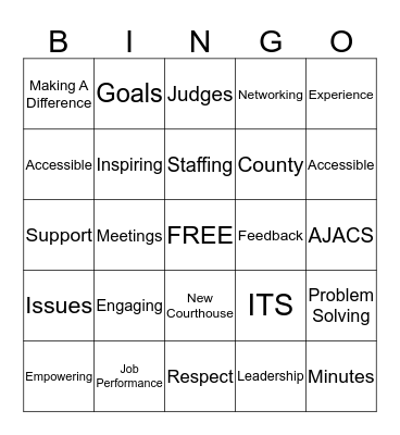 Supervisor Bingo Card