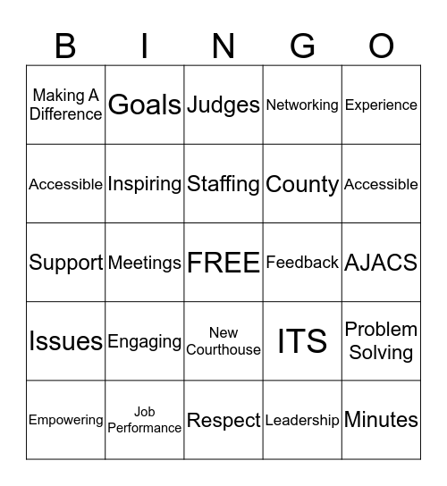 Supervisor Bingo Card