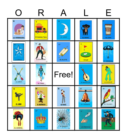 Loteria Orale Bingo Card