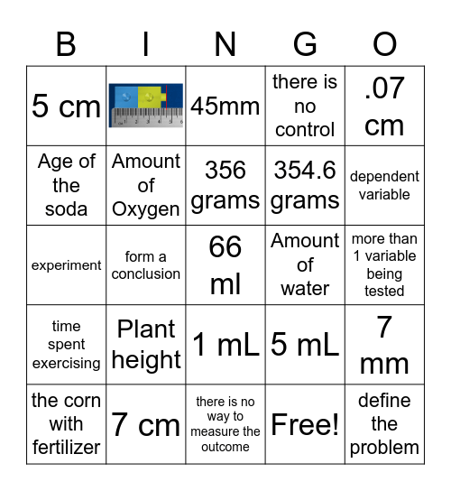 Nature of Science Bingo Card