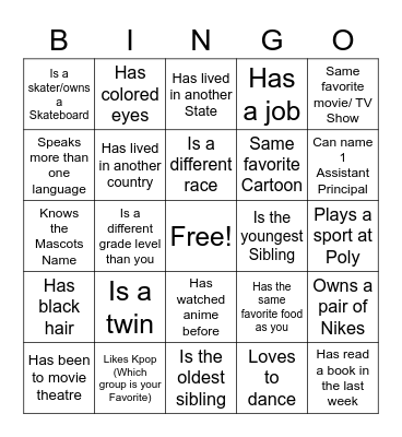 Who we are Bingo Card