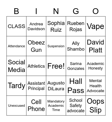 Rules and Policies Bingo Card