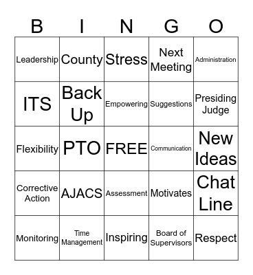 Supervisor Bingo Card
