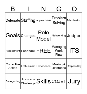 Supervisor Bingo Card