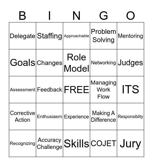 Supervisor Bingo Card