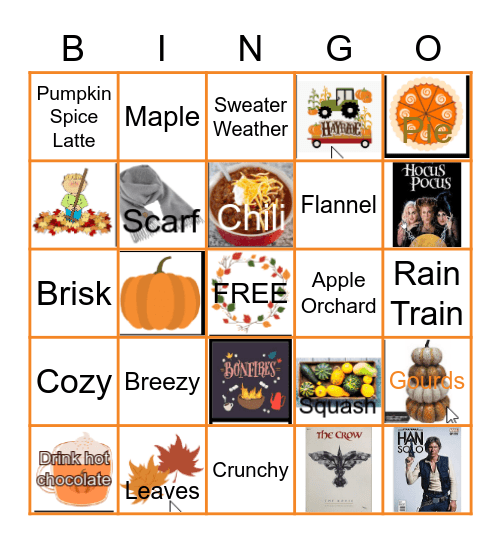 PI Fall BINGO Card