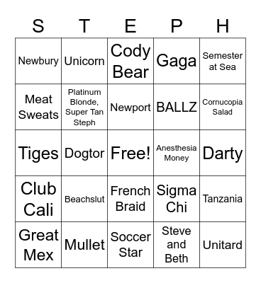 STELL BINGO Card